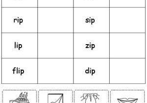 Pre K Reading Worksheets with Ip Word Family Workbook for Kindergarten