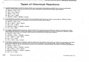 Predicting Products Worksheet Answer Key with New Predicting Products Chemical Reactions Worksheet Luxury