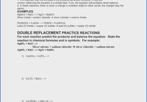 Predicting Products Worksheet as Well as Double Replacement Reaction Worksheet