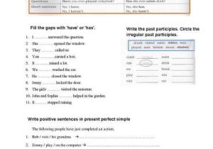 Present Perfect Tense Exercises Worksheet and 8 Best since for During Images On Pinterest