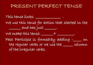 Present Perfect Tense Worksheet with Answers or Present Perfect Tense
