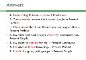Present Progressive Spanish Worksheet Answers Also Present Tenses Present Simple Present Continuous Present Per