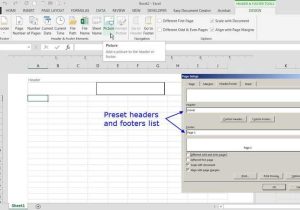 Print Worksheets On One Page Excel and Add Preset or Custom Headers and Footers to Excel Worksheets