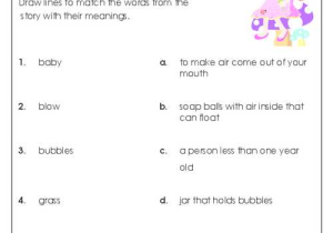 Printable Reading Comprehension Worksheets with Bubble Baby
