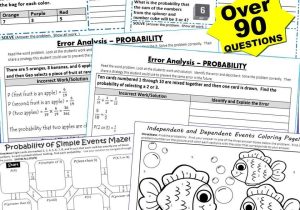 Probability Of Compound events Worksheet Answers Along with Probability Bundle Task Cards Error Analysis Word Problem