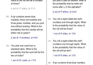Probability theory Worksheet 1 and Probability Marbles Worksheet the Best Worksheets Image Collection