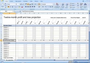 Profit Analysis Worksheets Excel or Profit and Loss Projection Template 57dbbcab6ed1 thegimp