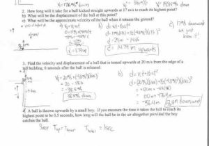 Projectile Motion Simulation Worksheet Answer Key as Well as Physics Friction Worksheet Freefall Review