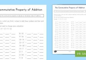 Properties Of Addition Worksheets and Mutative Property Of Addition Worksheet Activity Sheet