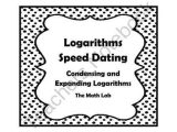 Properties Of Logarithms Worksheet and Logarithm Properties Speed Dating Activity Condensing and