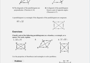 Properties Of Rectangles Rhombuses and Squares Worksheet Answers and Properties Parallelograms Worksheet Image Collections Worksheet