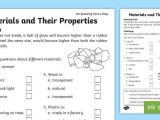 Properties Of Water Worksheet with Properties Of Materials Primary Resources Materials