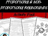 Proportional and Nonproportional Relationships Worksheet as Well as Proportional Relationships Activity Pack