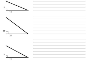 Pythagorean theorem Coloring Worksheet or Pythagorean theorem Worksheets