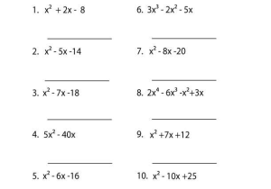 Quadratic Equation Worksheet and Quadratic Expressions Algebra 2 Worksheet
