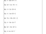 Quadratic Equation Worksheet with Answers Also solve Quadratic Equations by Peting the Square Worksheets