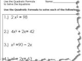 Quadratic Equation Worksheet with Answers and Use the Quadratic formula to solve the Equations Quadratic formula