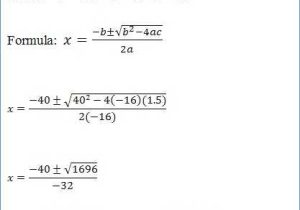 Quadratic formula Worksheet with Answers Pdf with Quadratic Equation Word Problems Worksheet
