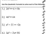 Quadratic formula Worksheet with Answers together with Use the Quadratic formula to solve the Equations Quadratic formula