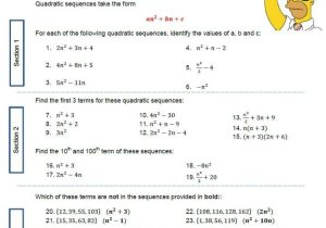 Quadratic Sequences Worksheet with Transformations Worksheets Two Step Old Version Geometry Worksheet