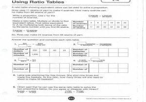 Ratio Tables Worksheets with Answers Along with Ratio Tables Worksheets