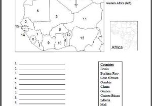 Reading A Map Worksheet Pdf together with Western Africa Map Identification Worksheet Free to Print Pdf
