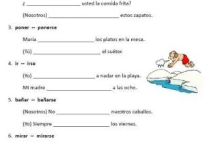Reflexive Verbs Spanish Worksheet and 53 Best Spanish Printables Images On Pinterest