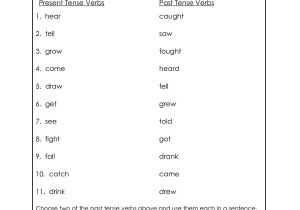 Regular Irregular Verbs Worksheet and Past Tense Verbs Worksheets Gallery Worksheet for Kids In English