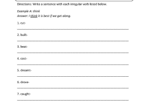 Regular Irregular Verbs Worksheet with Irregular Verbs Worksheets for First Grade