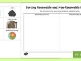 Renewable and Nonrenewable Resources Worksheet Pdf and Renewable and Non Renewable Resources sorting Worksheet