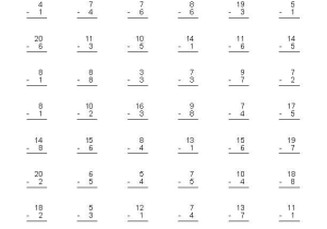 Repeated Subtraction Worksheets or Subtract 1 Worksheet Worksheets for All