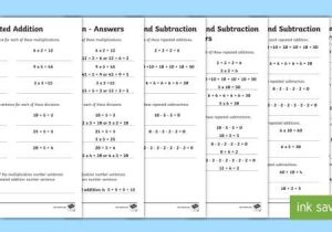 Repeated Subtraction Worksheets with Year 2 Maths Repeated Addition and Subtraction Homework