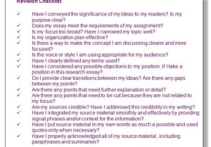Revising and Editing Worksheets as Well as Revision Checklist – Excelsior College Owl