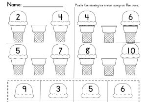 Rhyming Worksheets for Kindergarten Cut and Paste with Missing Numbers In A Sequence 1 10 and 10 20 Mon Core Aligned