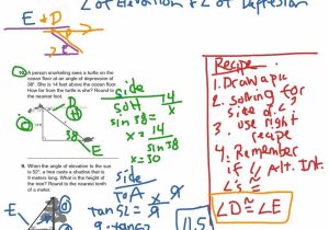 Right Triangle Trig Finding Missing Sides and Angles Worksheet Answers Along with Angle Elevation and Depression Worksheet with Answers S