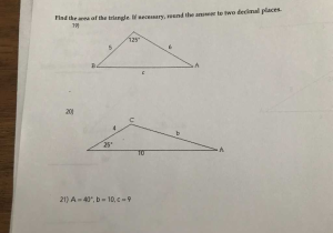 Right Triangle Trig Finding Missing Sides and Angles Worksheet Answers together with solved Find the area the Triangle if Necessary Round