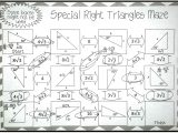 Right Triangle Word Problems Worksheet Also Special Right Triangles Maze Pinterest