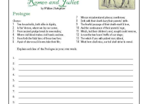 Romeo and Juliet Act 1 Vocabulary Worksheet Answers with Shakespeare S Romeo and Juliet Understanding the Prologue