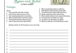 Romeo and Juliet the Prologue Worksheet Also Parallel Discussions In Mr Hall S 9th Grade English Class the