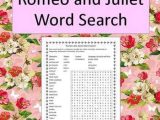 Romeo and Juliet the Prologue Worksheet Also Romeo and Juliet Word Search Teaching Resources