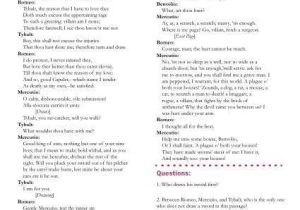 Romeo and Juliet Worksheets Act 1 and Romeo and Juliet Sword Fight