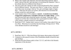 Romeo and Juliet Worksheets Act 1 with Romeo and Juliet Script Pdf aslitherair