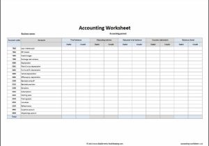 Sample Accounting Worksheet and Accounting Worksheet Template
