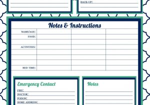 Science tools Worksheet and Babysitter Info Sheet Printable Intoysearch