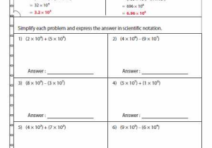 Scientific Notation Practice Worksheet as Well as Simplify and Express In Scientific Notation