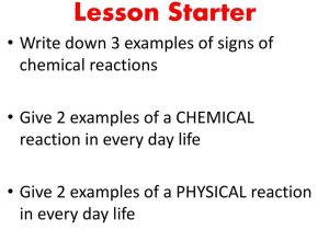 Section 11.1 Describing Chemical Reactions Worksheet Answers Along with Physical Reaction Chemical Reaction Examples Bing Images