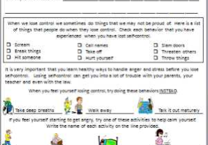 Self Control Worksheets or Self Control is A Big issue with some Of My Students they Can Go