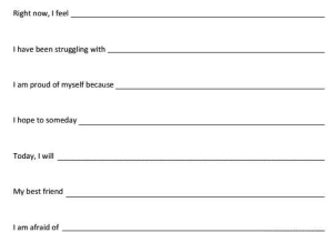 Self Esteem Worksheets for Teens with Self Exploration Sentence Pletion Preview