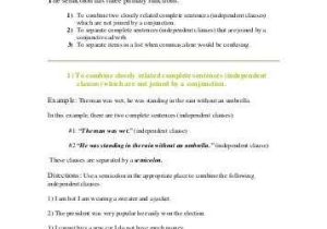 Semicolons and Colons Worksheet Answers together with for Items In A Series W