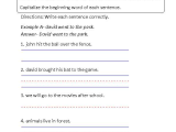 Sentence and Fragment Worksheet as Well as Capitalizing Simple Sentences Worksheet Language Arts